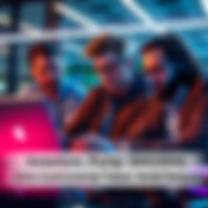 Group of investors looking worried while reviewing BlockDAG token updates on a laptop.