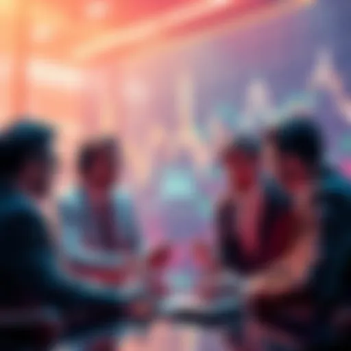 Investors discussing ALT season Group of investors analyzing market trends related to altcoins for potential gains in 2026