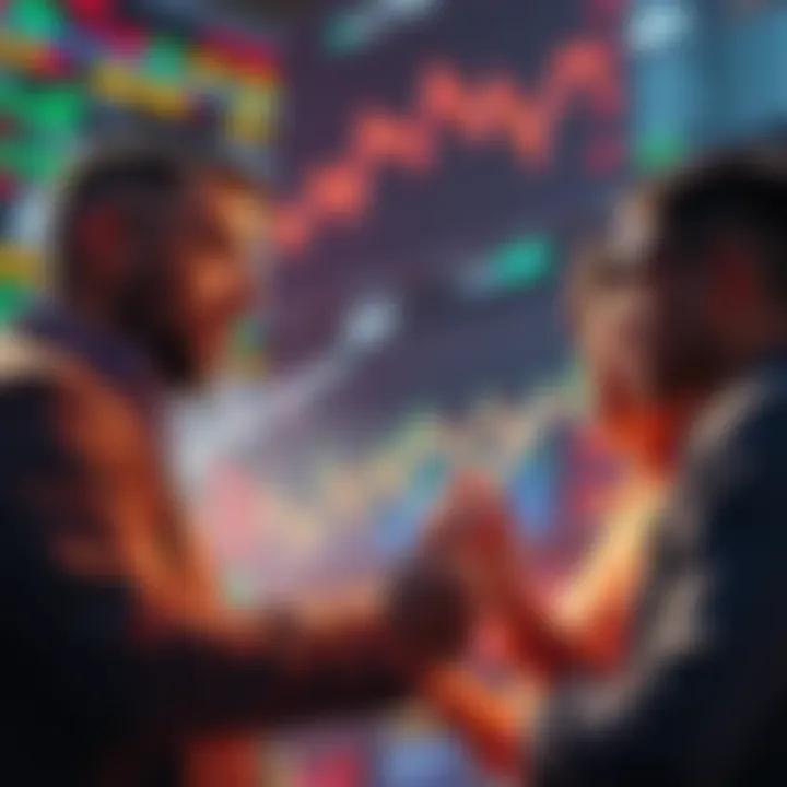 A group of people looking at charts and discussing altcoin market trends
