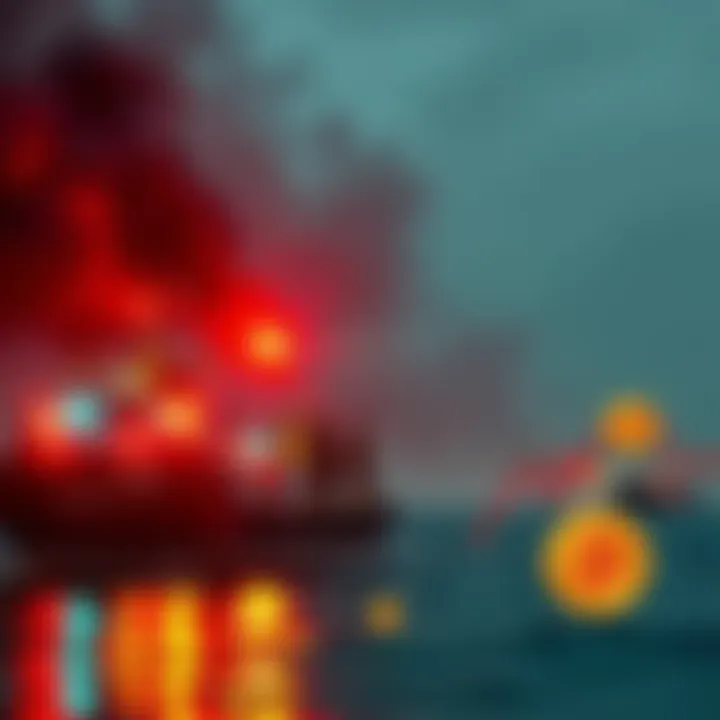 Iran Strait Closure and Bitcoin A graphic showing Iran's military presence at the Strait with Bitcoin symbols indicating rising prices.