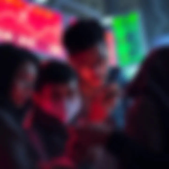 Iranians looking worried while checking cryptocurrency prices on their phones during market attacks