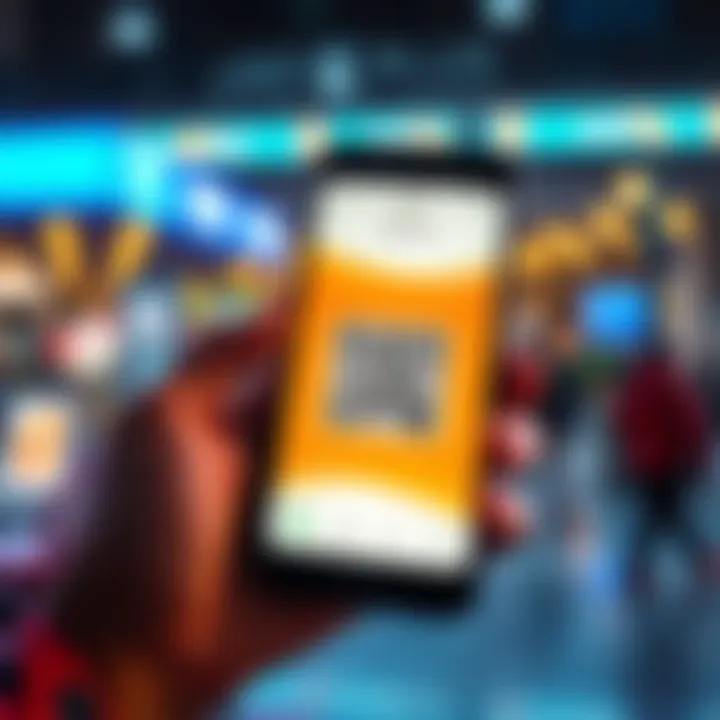 A person holding a smartphone showing the Jade Plus wallet app, illustrating secure digital transactions with QR code scanning.