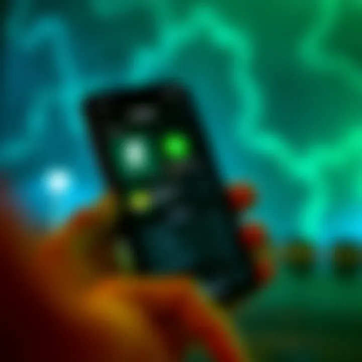 A user navigating the Green app with a Jade Lightning wallet setup on their iPhone, showcasing the app's interface and shortcut feature.