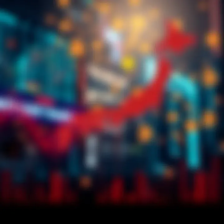 A graphic showing a downward trend in the Japan bond market with Bitcoin symbols in the background, representing potential liquidation risks.