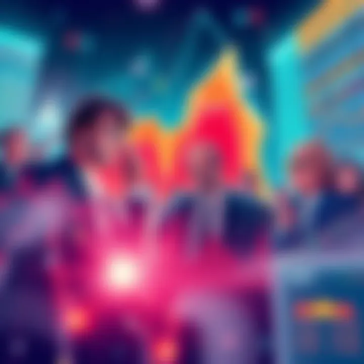 Illustration depicting fluctuating market trends and investor emotions related to Jasmy's price drop