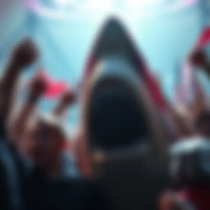 Jaws announcing his resignation, with fans reacting in surprise.