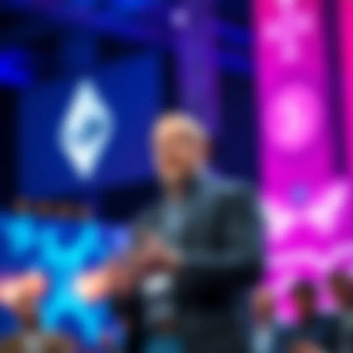 Joseph Lubin, co-founder of Ethereum, speaking about AI concerns at a conference, urging for public oversight and fair access to technology.