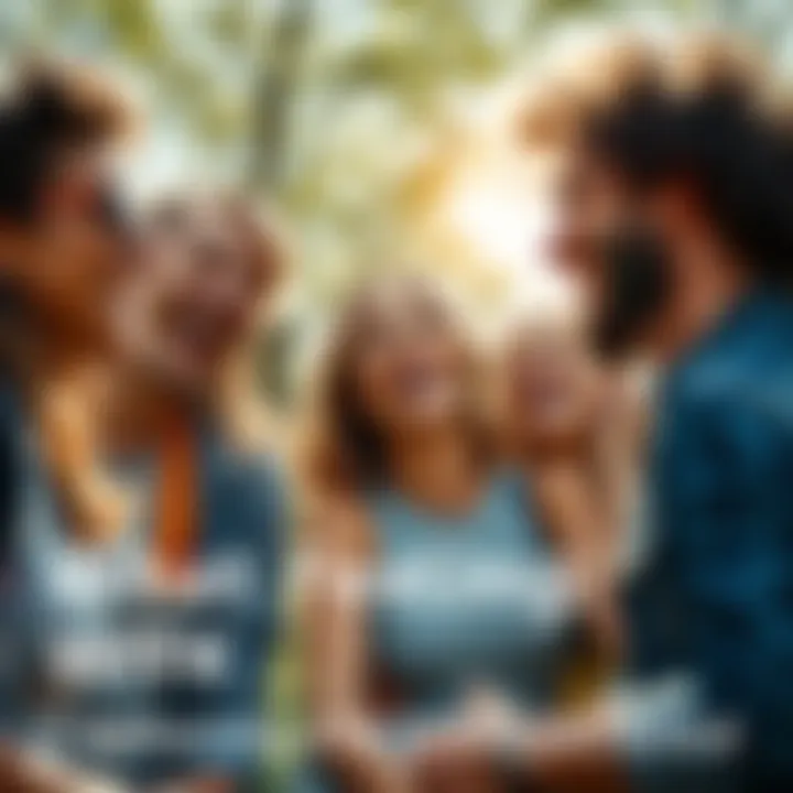 A group of friends laughing and enjoying a sunny day at the park, capturing their joy and experience together.
