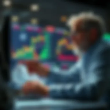 JP Morgan's Price Target Analysis A financial analyst reviewing charts and graphs related to JP Morgan's market forecast and price target of $266,000.