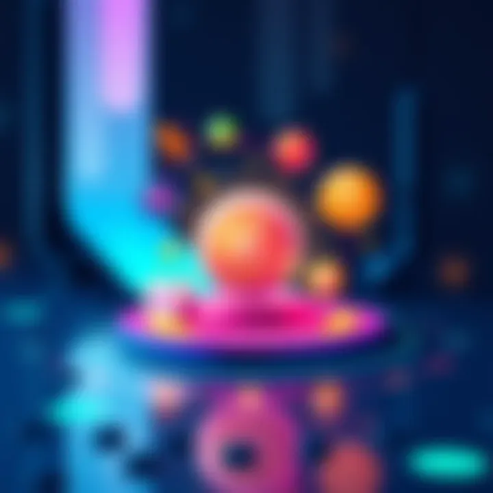 An illustration showing Kalyxen's DeFi platform with symbols for earning, borrowing, and payments, featuring the $KXN token prominently.