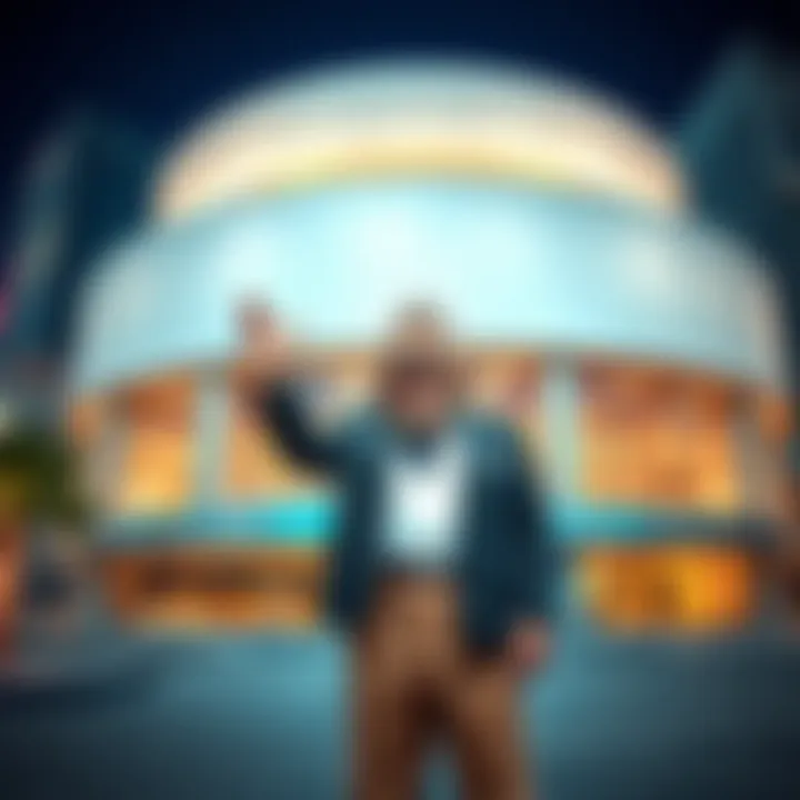 Kangloth Celebrates Guggenheim Ownership Kangloth stands proudly in front of the Guggenheim Museum, celebrating new ownership with a smile.