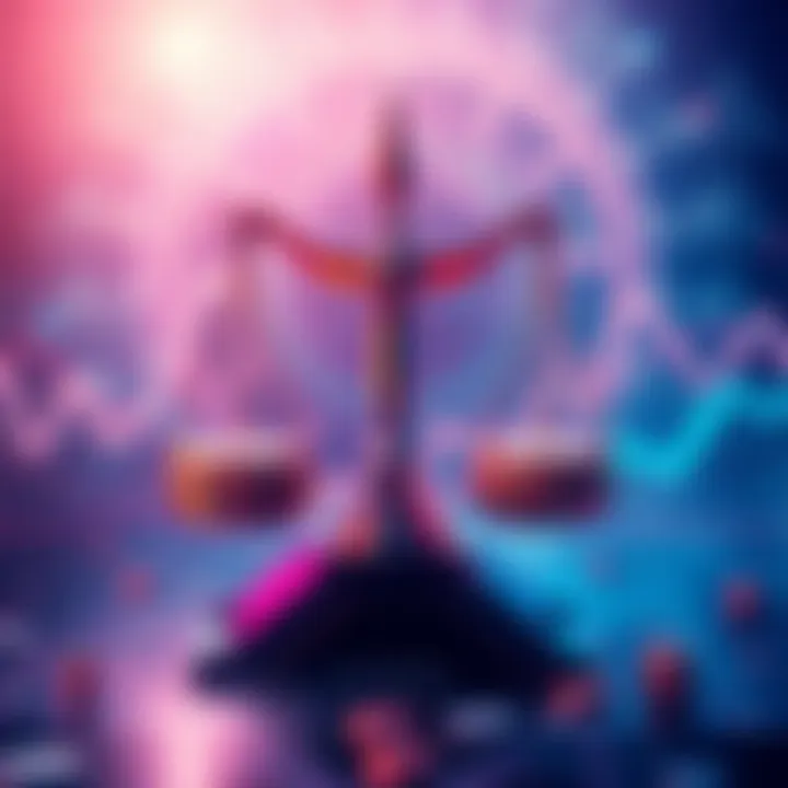 Illustration depicting the relationship between Kaspa token holders and price fluctuations, featuring an abstract graphic of tokens in a balanced scale.