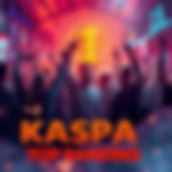 Kaspa Rises to Top Ranking Community members celebrate as Kaspa reaches the number one spot on CoinMarketCap, showing excitement and support for the cryptocurrency.
