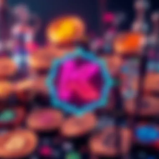 A visual representation of the Keeta (KTA) logo with cryptocurrency symbols in the background, symbolizing its role in the decentralized community.