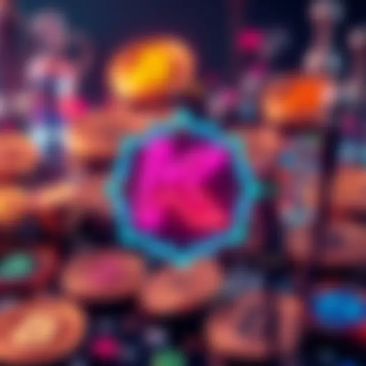 A visual representation of the Keeta (KTA) logo with cryptocurrency symbols in the background, symbolizing its role in the decentralized community.