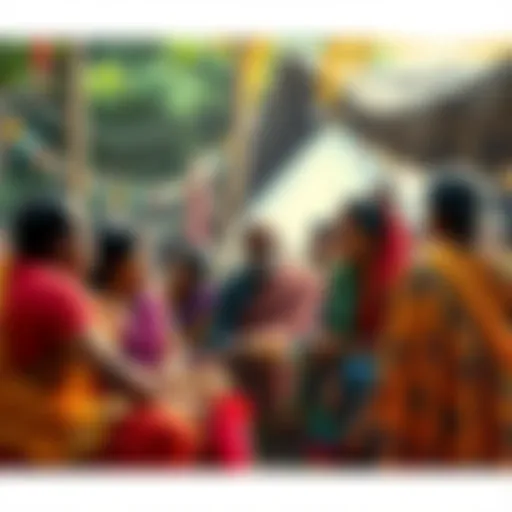 A group of people discussing cultural beliefs influenced by the Kendu Attitude in a community setting