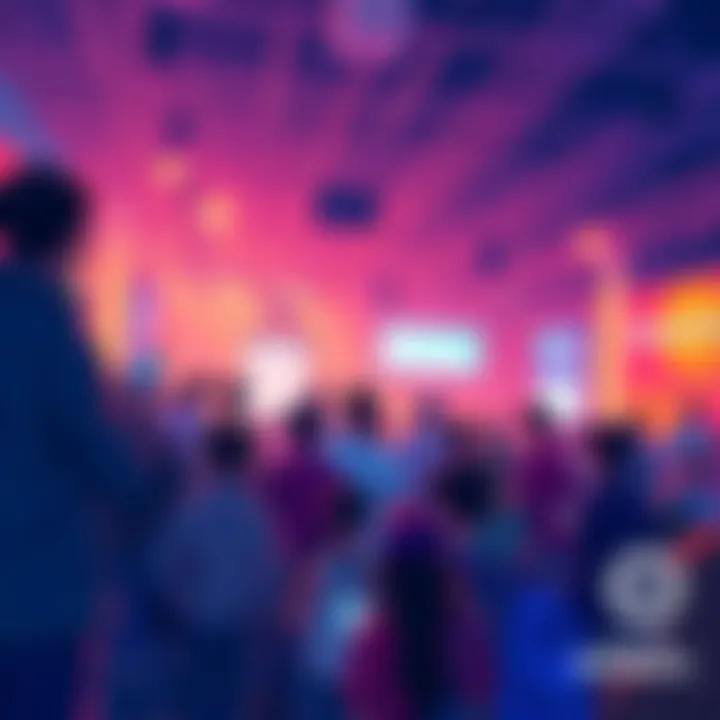 A vibrant community gathering showcasing the Kendu Inu cryptocurrency with attendees sharing experiences and insights.
