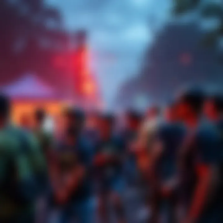 A vibrant gathering of Kendu community members participating in an outdoor event, showcasing merchandise and enthusiasm for the memecoin.