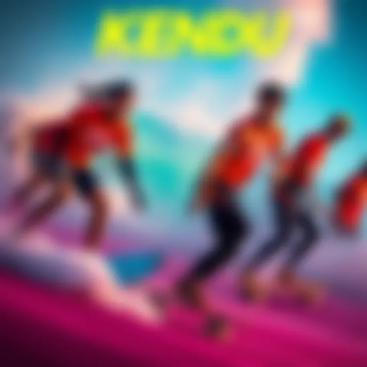 Athletes engaging in surfing and skateboarding during the Kendu Unleashed initiative, showcasing sports and community spirit.