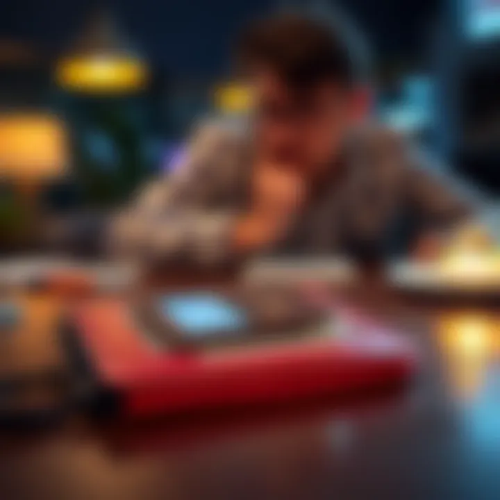 Keystone Wallet on a table A Keystone wallet showing an error message on the screen, with a concerned person examining it