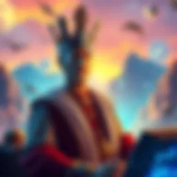 The King of Queens, top player in Atlas Earth, showcasing his gaming achievements and investment of $400,000 in a colorful virtual landscape.