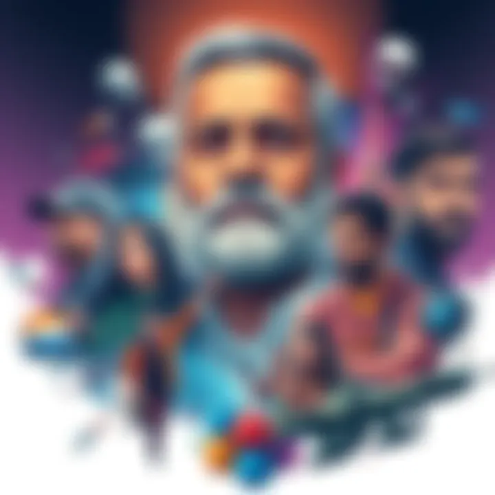 A dynamic illustration depicting the multifaceted influence of Kokkalis across various sectors in today's world.