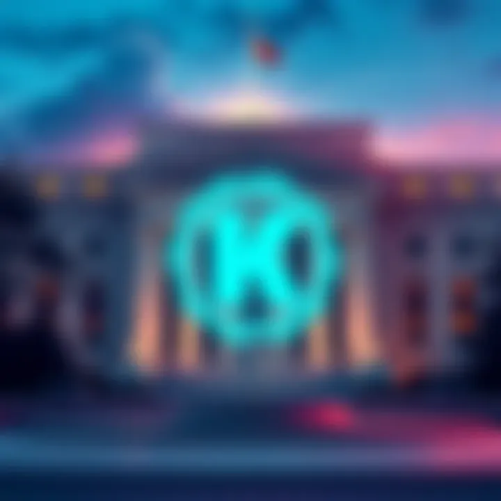 Illustration showing the Kraken logo with a backdrop of the Federal Reserve building, symbolizing the milestone of direct access to the Fed for a cryptocurrency firm.