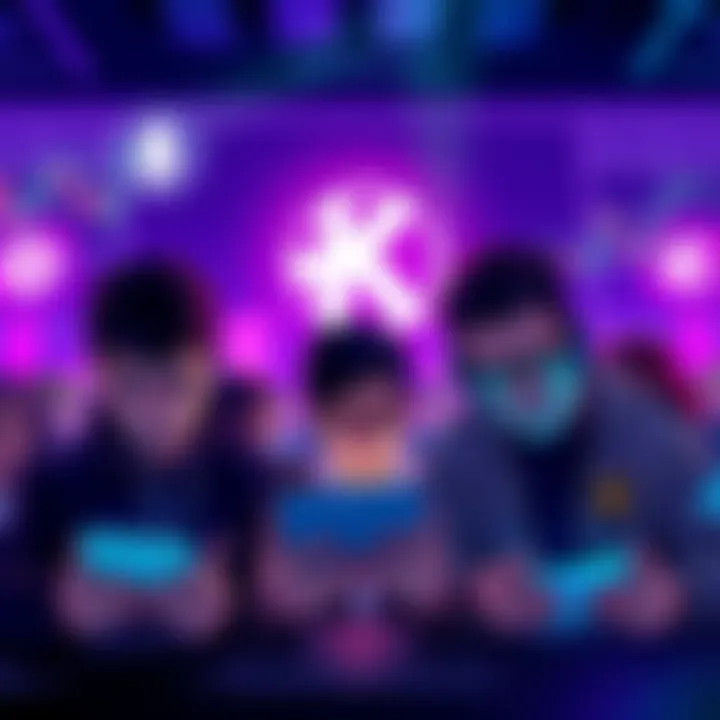 Illustration of frustrated people looking at their devices with Kraken's logo in the background