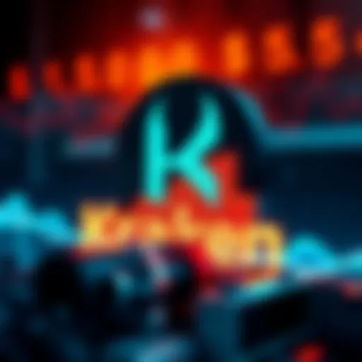 Kraken logo with a financial graph showing upward trends, symbolizing a $20 billion valuation goal