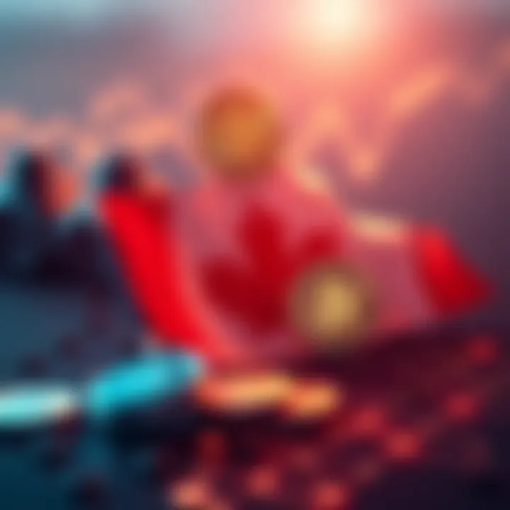A visual representation of Kraken's new fee-free Interac e-Transfer for Canadians, featuring crypto symbols and a Canadian flag.