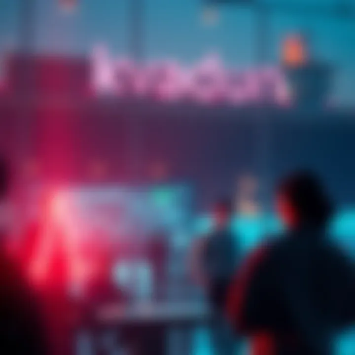 A visual representation of the Kvadun project showing people discussing technology that aims to reduce fees and delays.