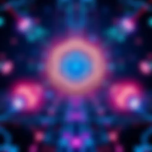 Illustration showing Lambdaplex Hooks technology impacting Hedera blockchain operations with dynamic connections and data flow.