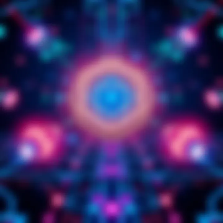 Illustration showing Lambdaplex Hooks technology impacting Hedera blockchain operations with dynamic connections and data flow.