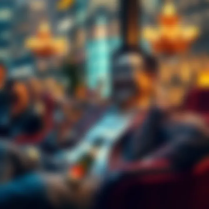 Larry Cheng relaxing in a stylish setting, surrounded by luxury items and indulging in fine drinks.