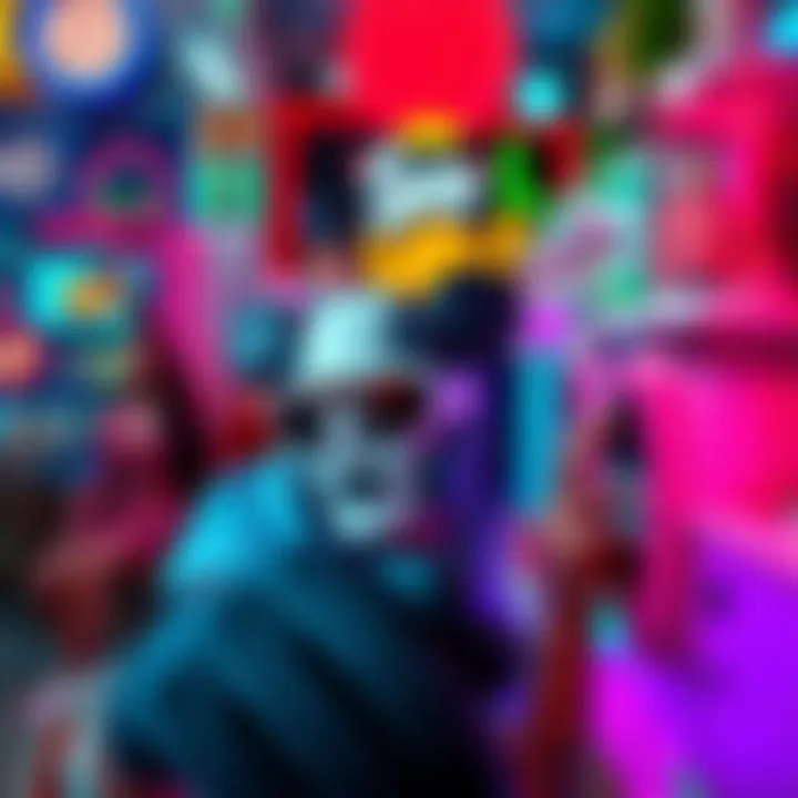 A collage representing the latest national obsession with vibrant colors and dynamic visuals