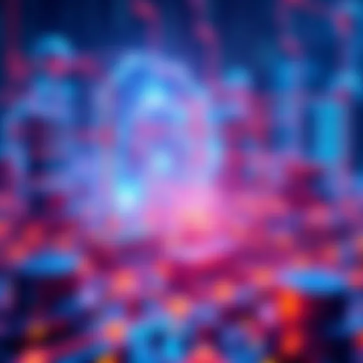 An abstract representation of integrated blockchain systems emphasizing interoperability and composability in digital networks.