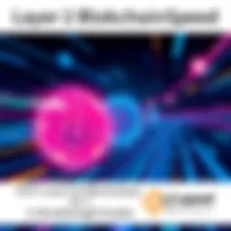 Illustration showing fast blockchain transactions with digital coins and speed lines, representing sub-second finality.