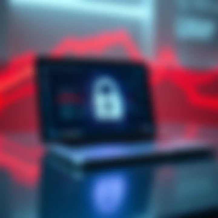 A graphic showing a laptop with a broken lock symbol, representing the security breach of Ledger customer data.