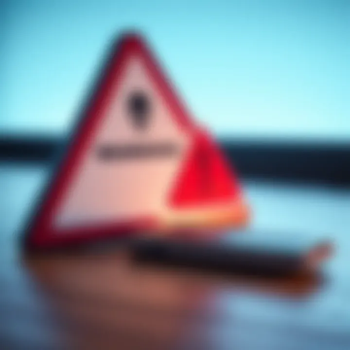 Ledger device with warning sign A Ledger cryptocurrency device placed next to a warning sign, highlighting security concerns