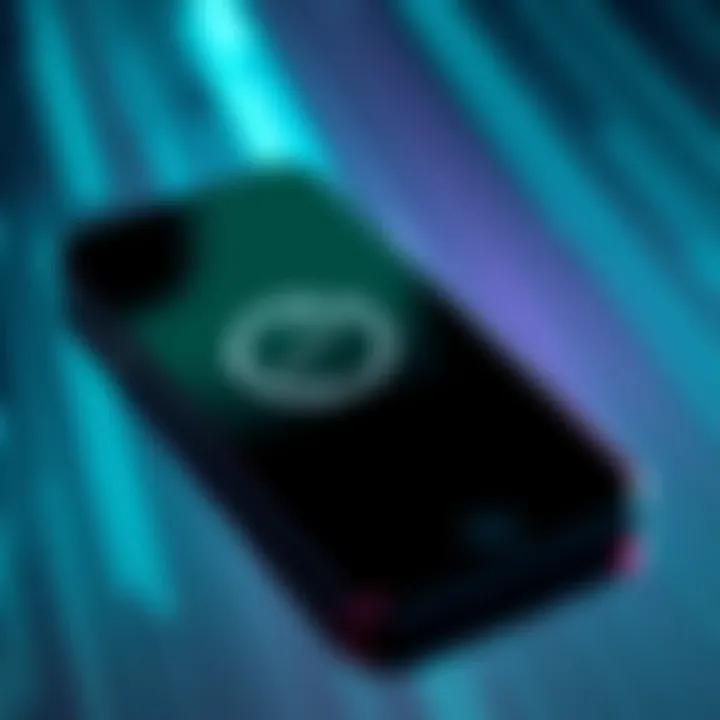 A smartphone displaying the Ledger Wallet app stuck on a black loading screen, indicating a crash after a recent update.