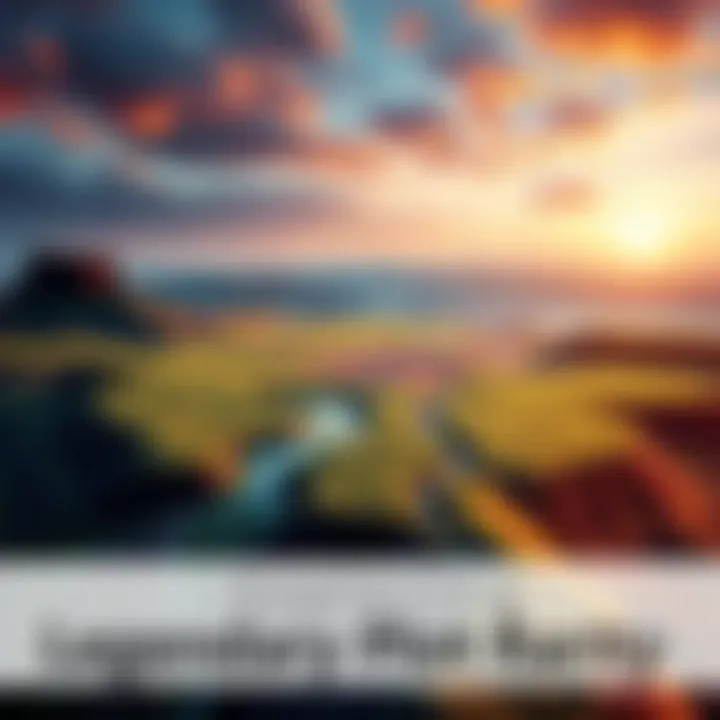 A visually stunning representation of legendary plots with a focus on their unique and rare characteristics, emphasizing their value in transactions.