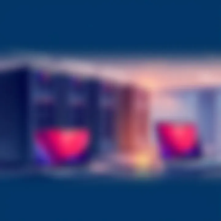 Legionbox Hosting Services A digital illustration showcasing Legionbox's dedicated and VPS hosting solutions with laptops and servers in the background