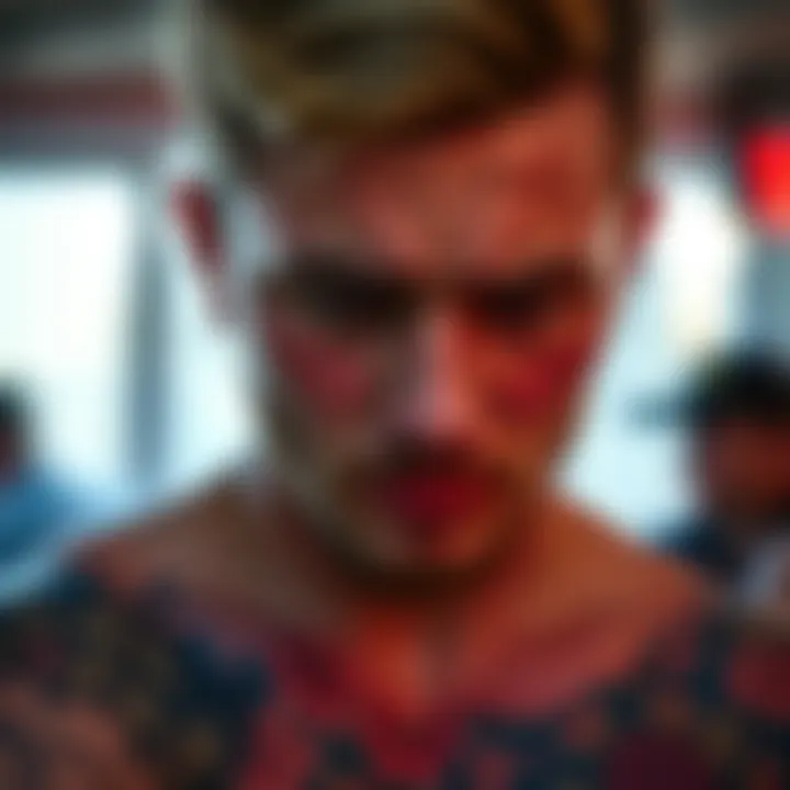 A close-up of Liam showing his new tattoo, which has sparked slander claims and public debate.