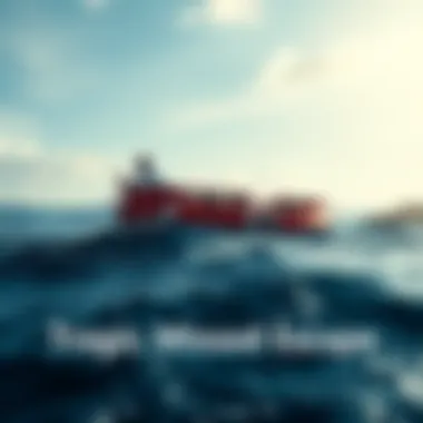 A life raft floating in open water with a distressed man reaching towards it