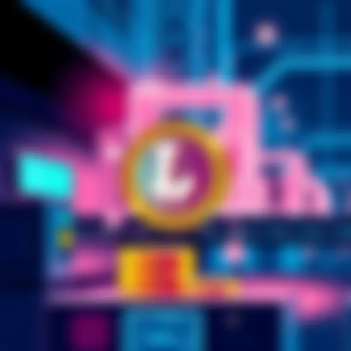 An illustration showing LINK Coin being used in various financial transactions, symbolizing its role in financial infrastructure and connection to ChainLink Labs.