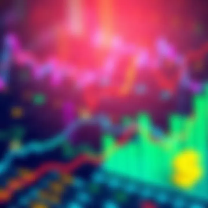 A visual representation of high APYs with financial graphs and dollar signs