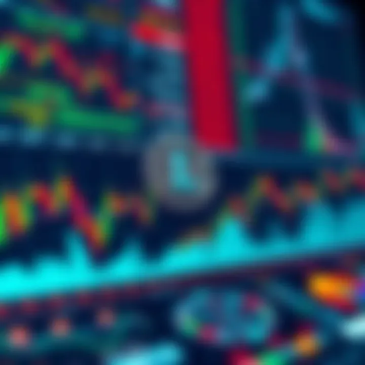 A detailed view of cryptocurrency graphs and charts illustrating Litecoin market trends