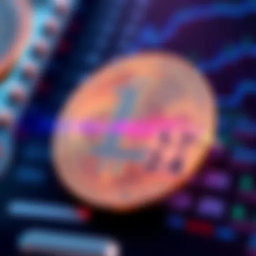 A visual representation of Litecoin's efforts to recover transaction history after a privacy flaw, showcasing digital transaction data being rewritten.