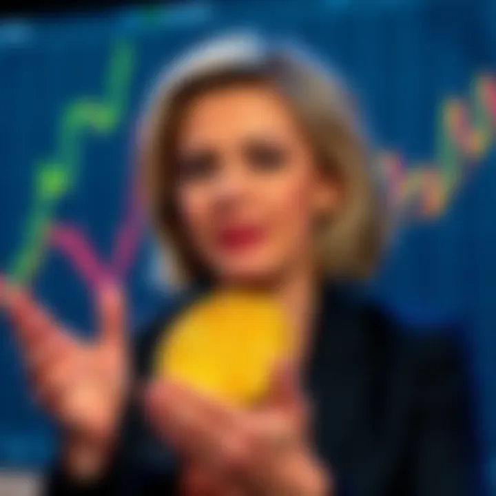 Former Prime Minister Liz Truss discussing Bitcoin as a solution for UK's currency problems, with a graph showing rising Bitcoin value in the background.