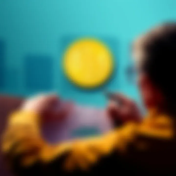 Person considering a loan for Bitcoin investment with financial documents and a Bitcoin symbol in the background